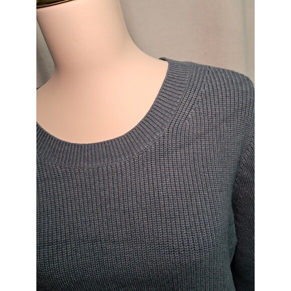 J.Crew Ribbed Stretch Crewneck Sweater Blue Gray  Soft Feel BJ580 $128 Size M - Picture 3 of 11